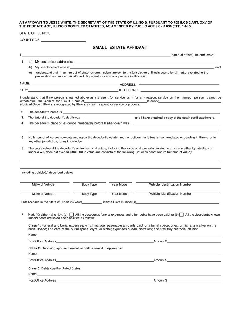 Small Estate Affidavits: Avoiding probate in home personality